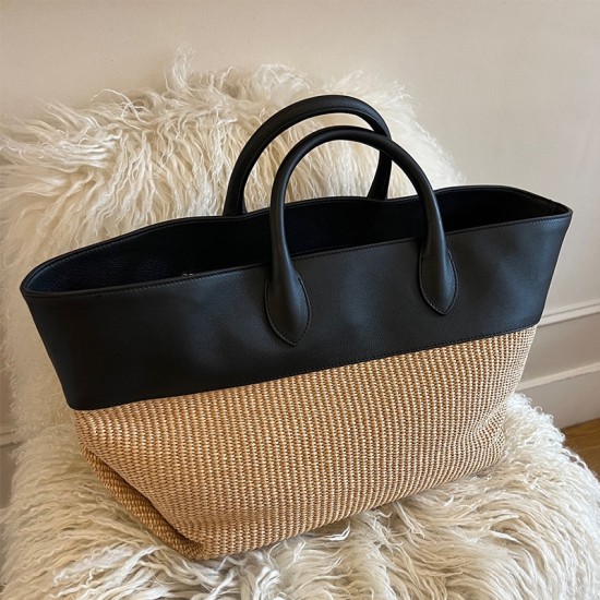 Large capacity casual hand-held grass woven tote bag - Memoo.com Large capacity casual hand-held grass woven tote bag - Memoo.com